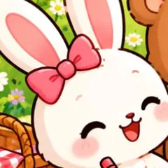 Bunny, a white rabbit with a pink bow